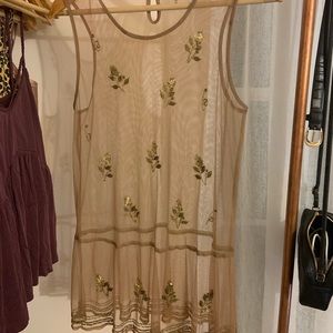 Peace & Pencils Embroidered Tank Top